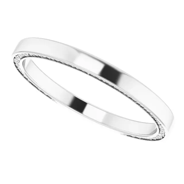 Platinum 2 mm Sculptural-Inspired Band Size 7