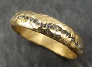 Raw Rough Diamond Men's Wedding Band 18k Gold Black Grey conflict free diamonds Recycled gold byAngeline C0341
