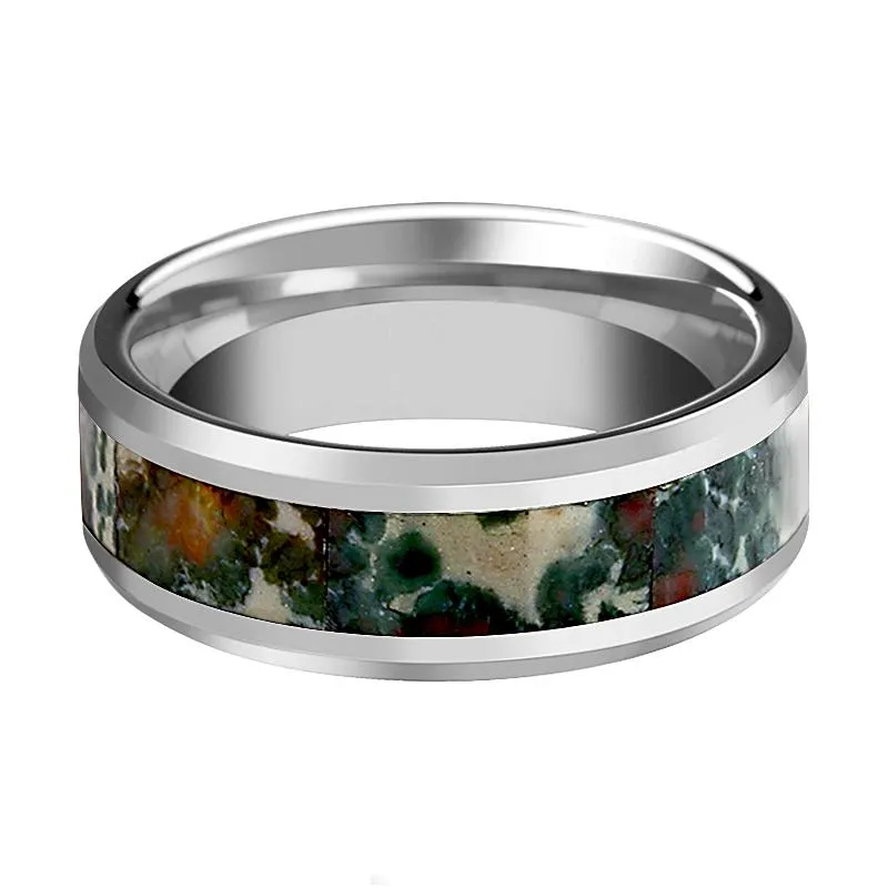 RAZZAK | Tungsten Ring Coprolite Fossil Inlay