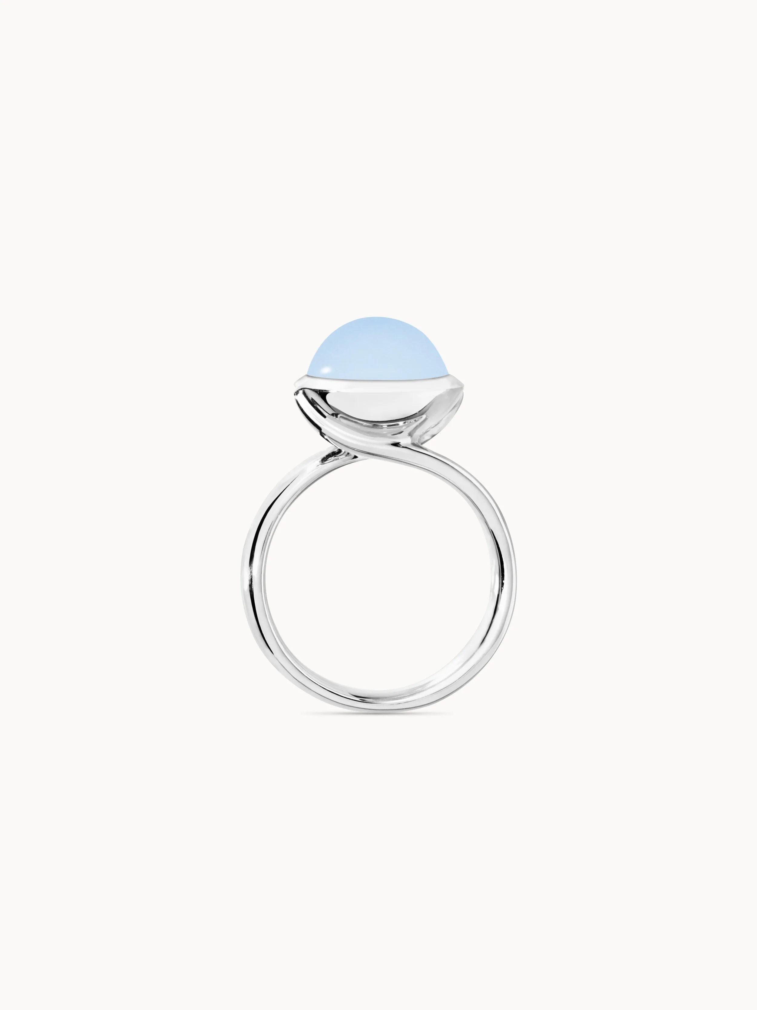 Ring BOUTON large Chalcedony blue blue Chalcedony