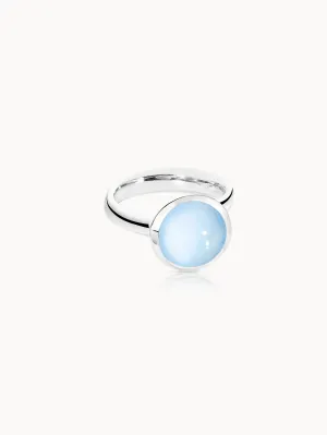 Ring BOUTON large Chalcedony blue blue Chalcedony
