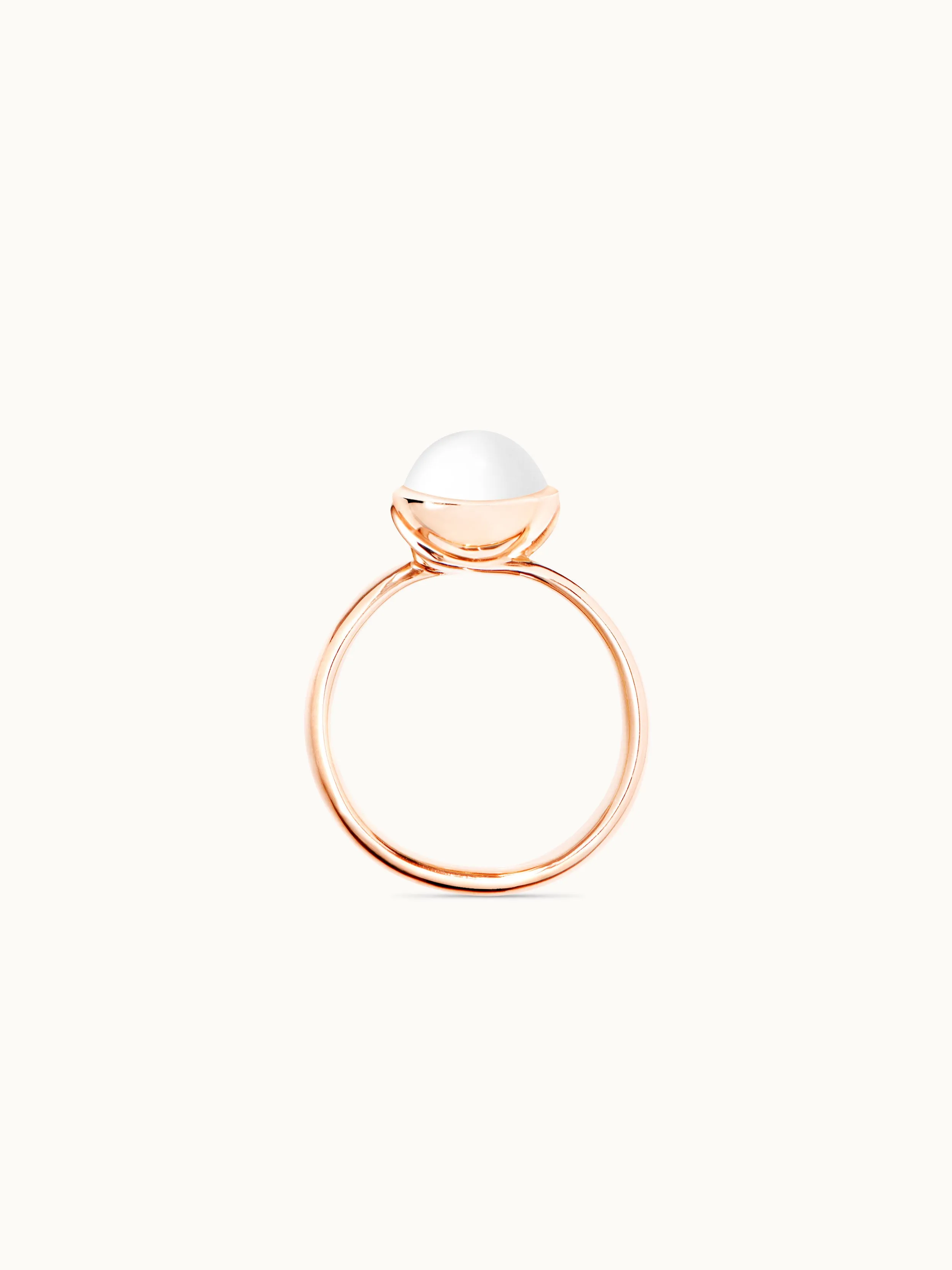 Ring BOUTON small Cacholong Cacholong
