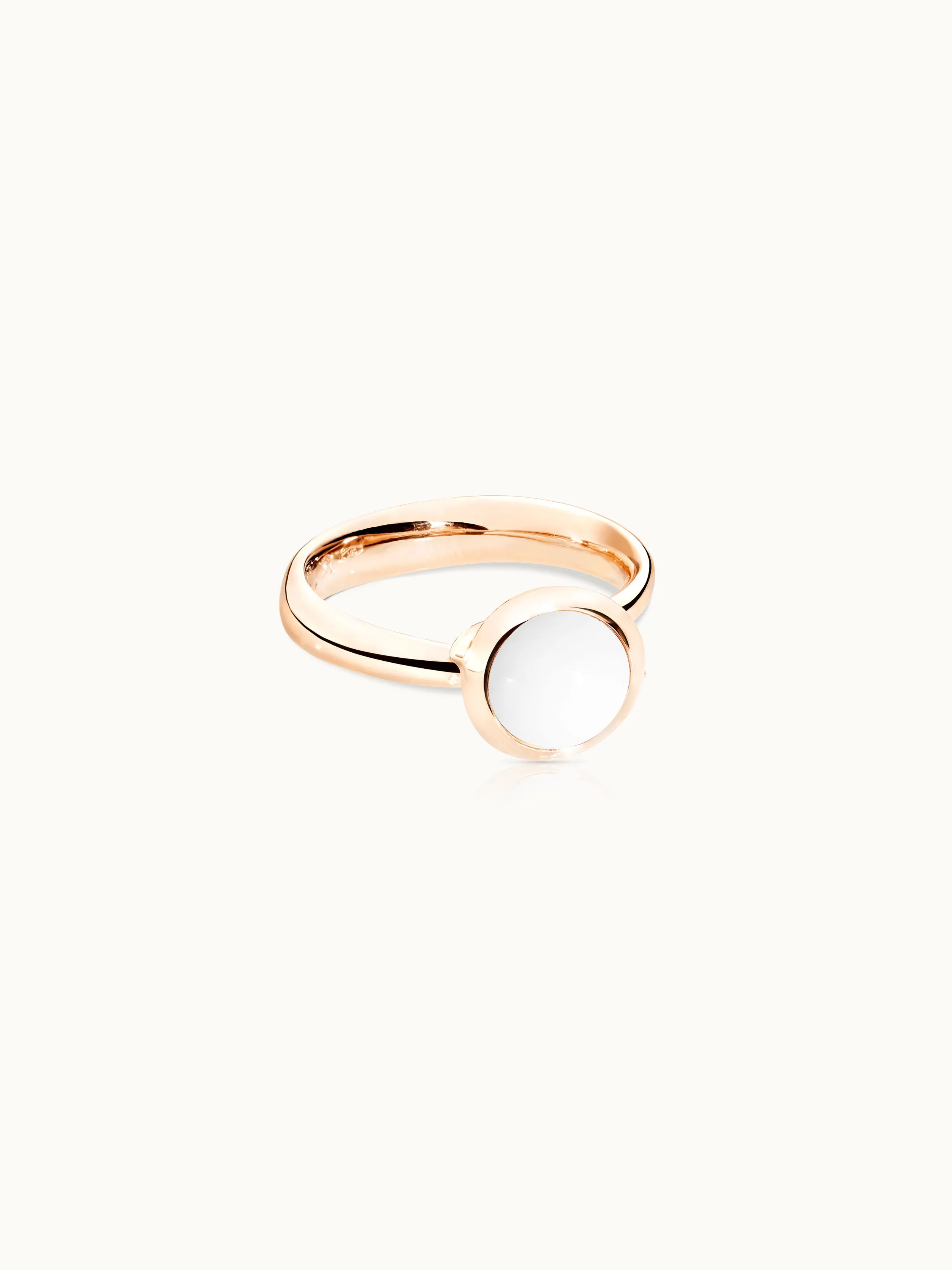 Ring BOUTON small Cacholong Cacholong