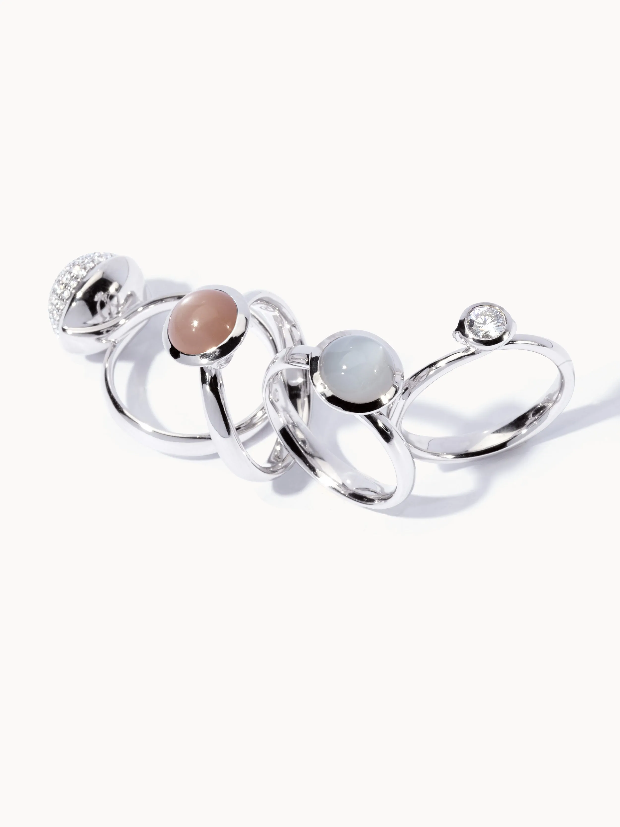 Ring BOUTON small Moonstone grey grey Moonstone