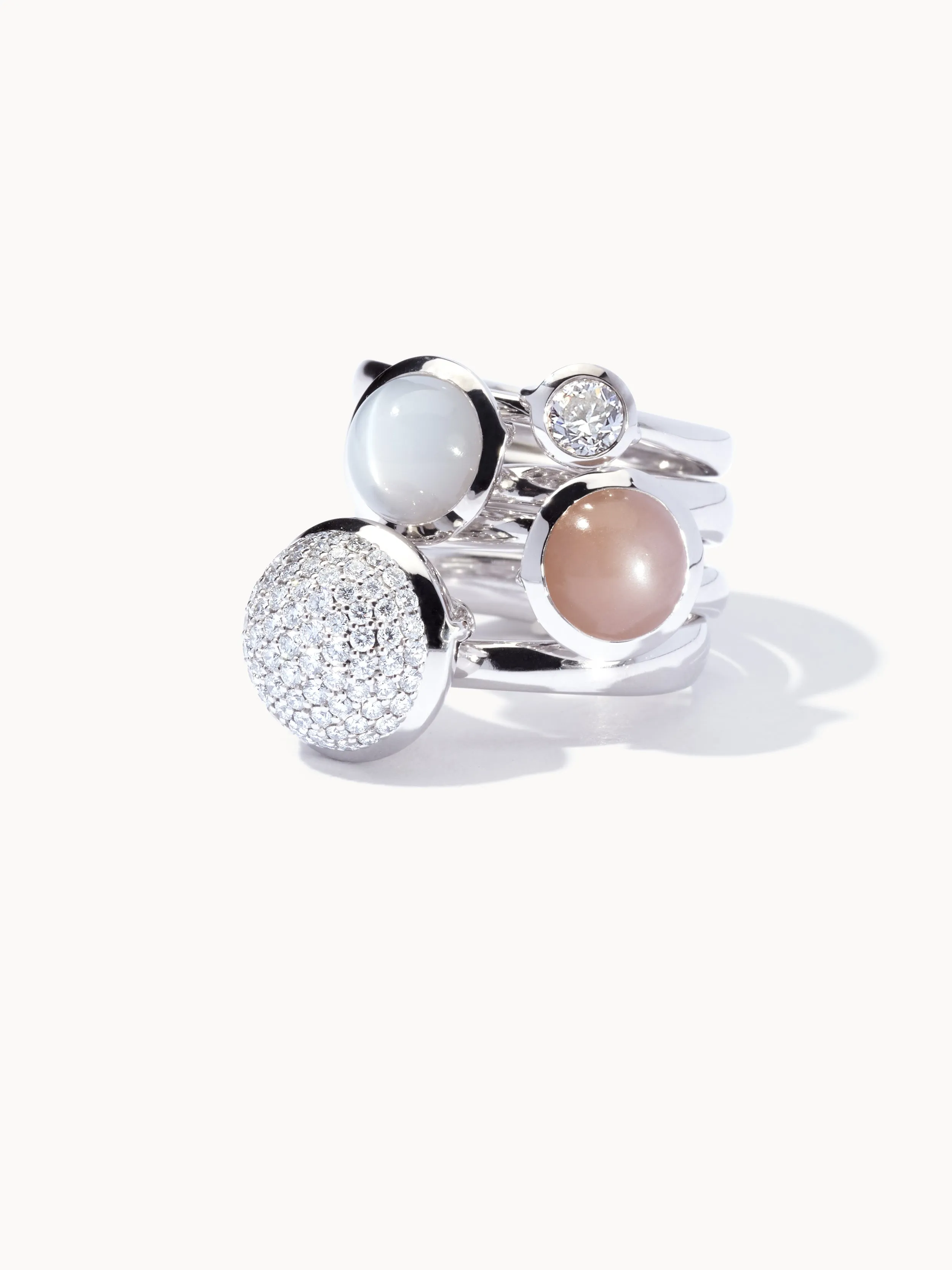 Ring BOUTON small Moonstone grey grey Moonstone