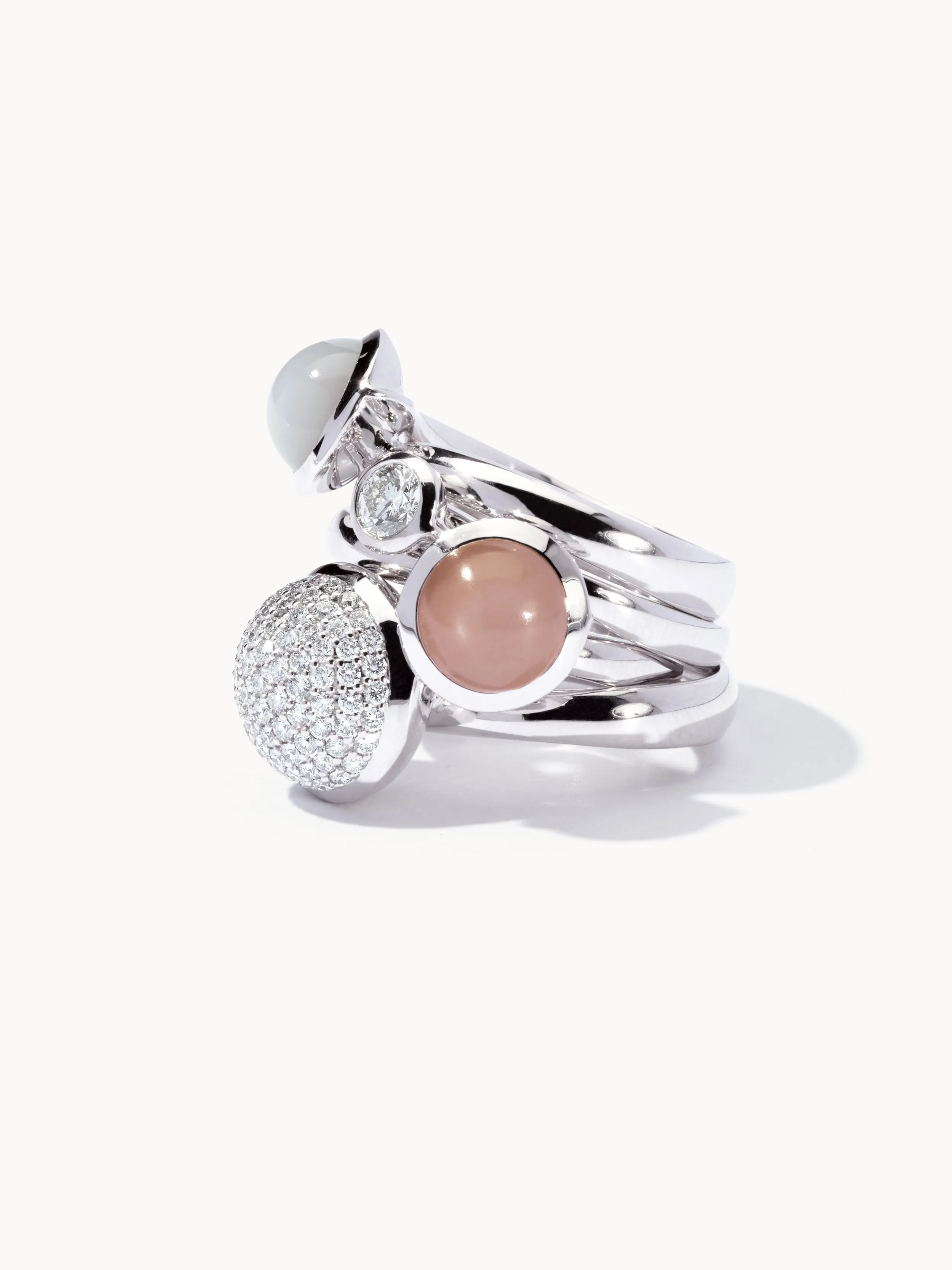 Ring BOUTON small Moonstone grey grey Moonstone