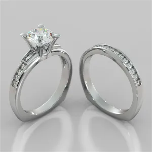 Round Cut Channel Set Wedding Set Euro-Style