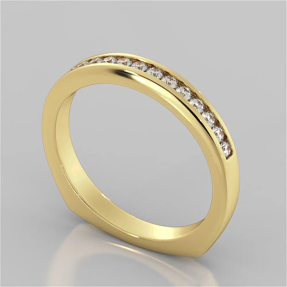 Round Cut Channel Set Wedding Set Euro-Style