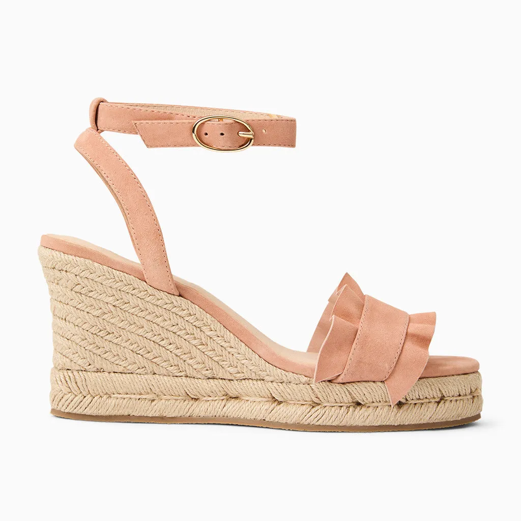 Rozette Ruffle Wedge