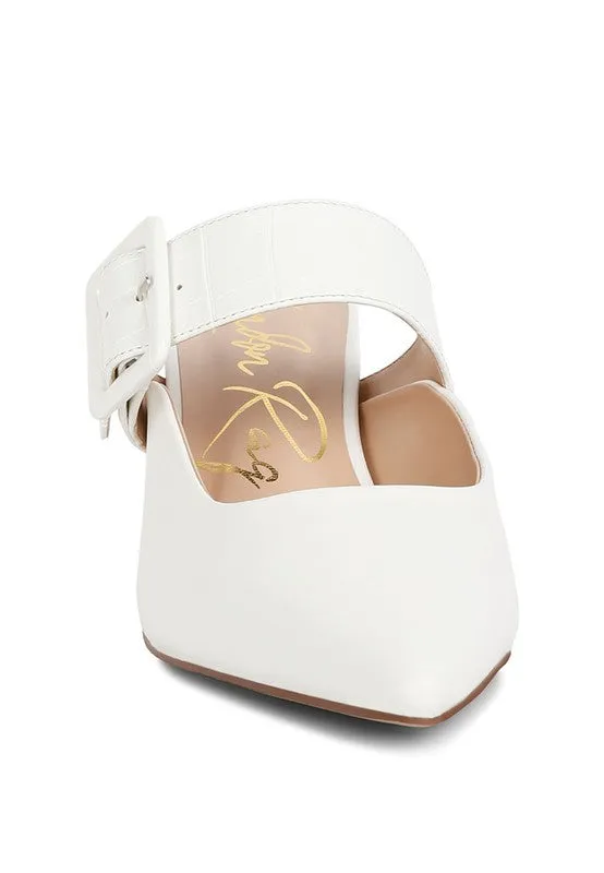 Shein Star Slim Block Heel Mules