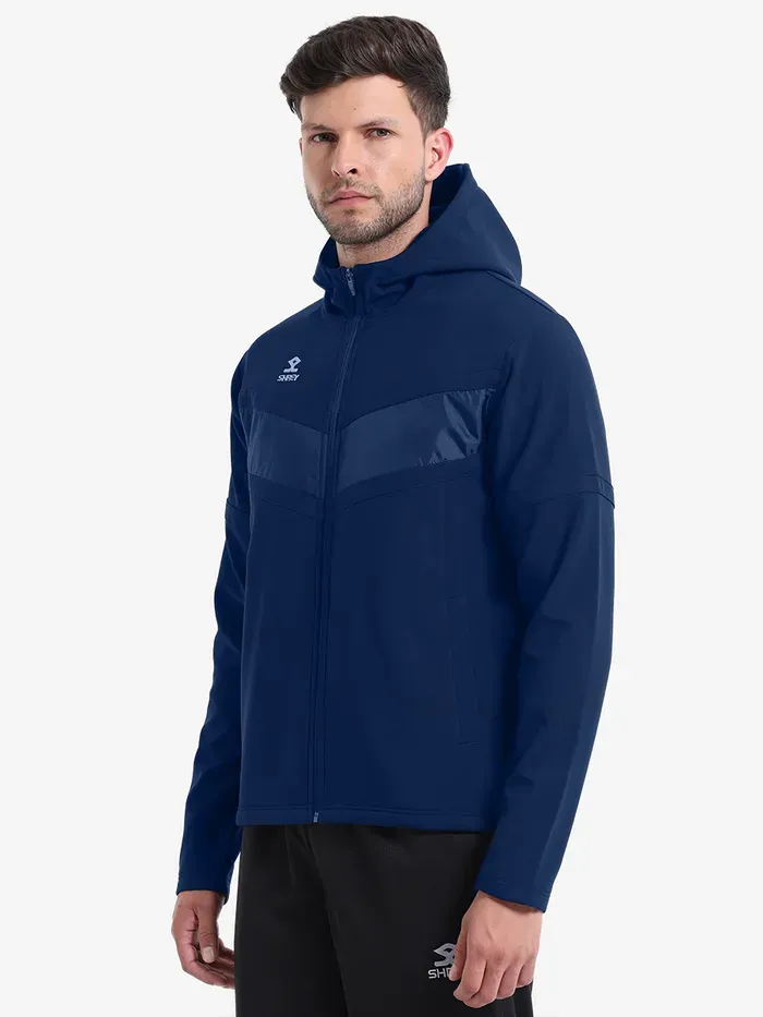 Shrey Softshell Hooded Jacket Navy Size
