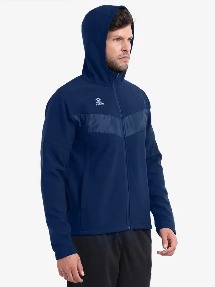 Shrey Softshell Hooded Jacket Navy Size