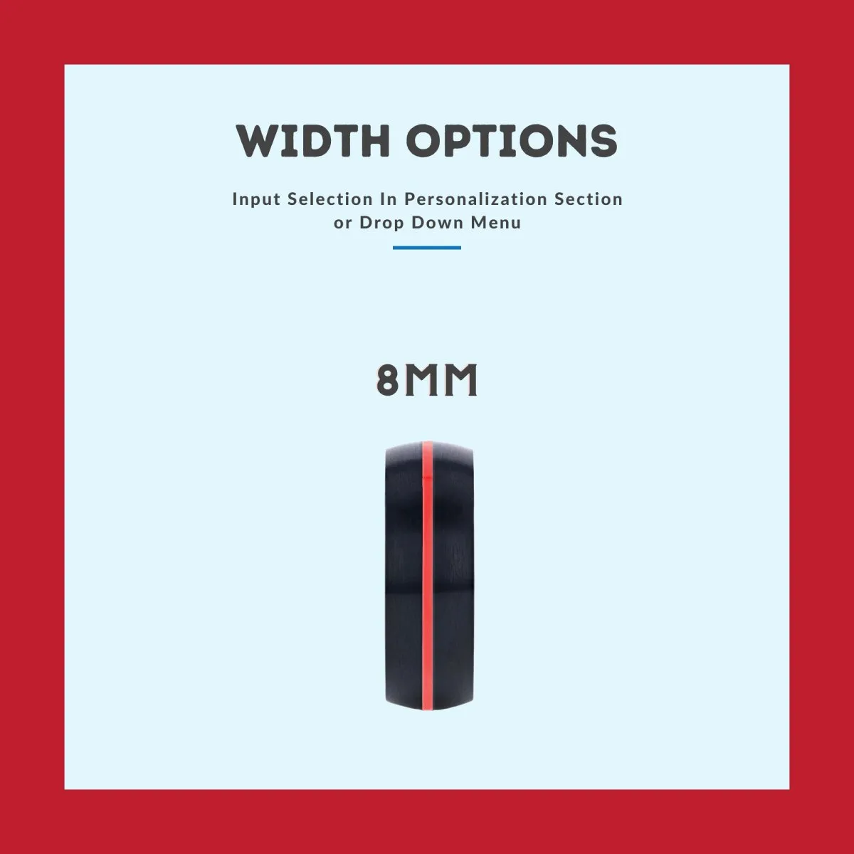 SKITTLE | Multi Color Wood, Black Tungsten Ring, Red Groove, Domed