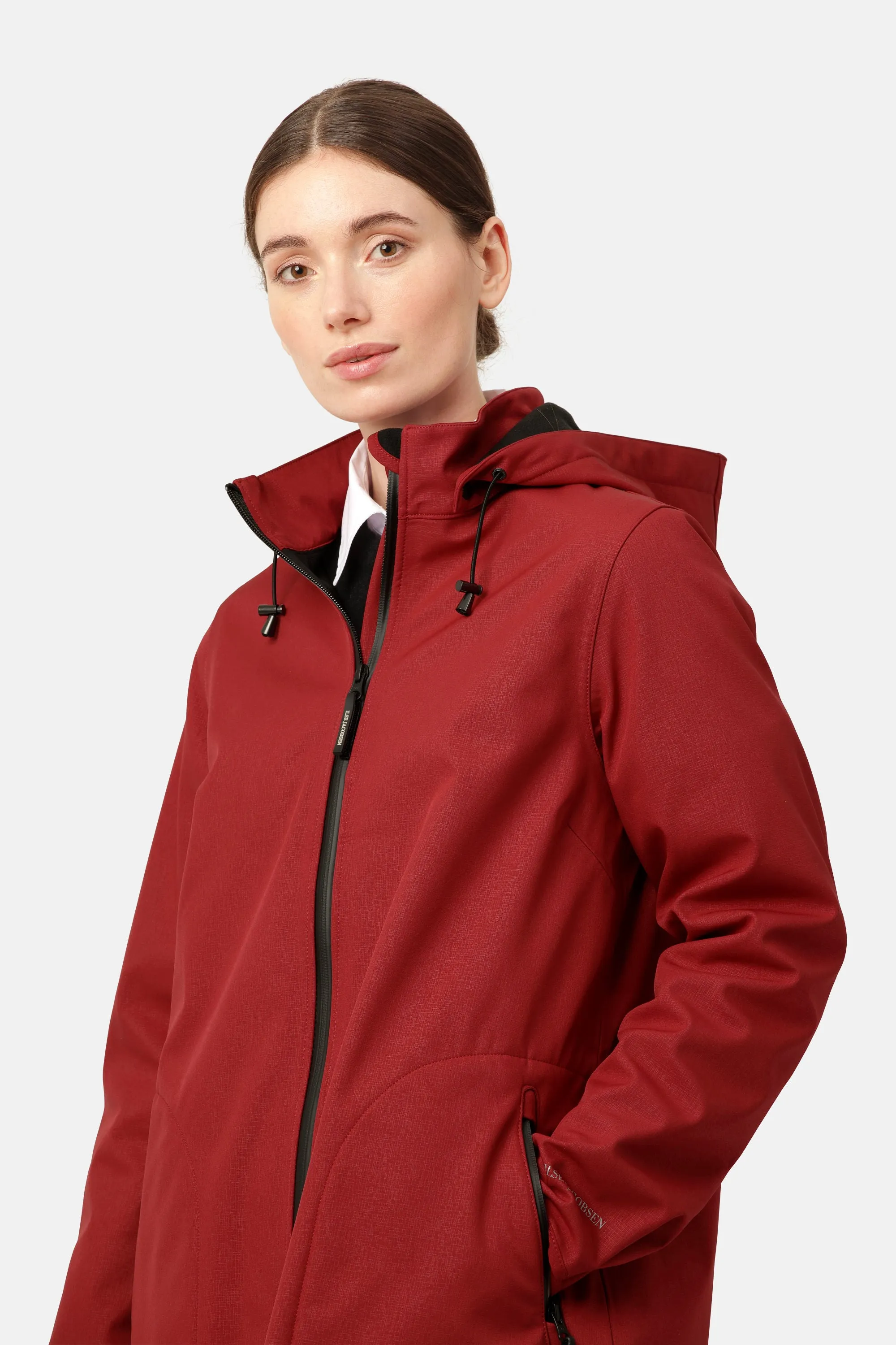 Softshell Regenmantel A-Linie - Rhubarb