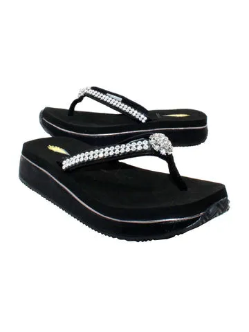 SOL RHINESTONE PU UPPER THONG SANDAL