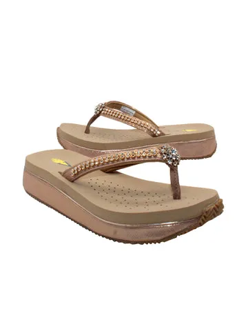 SOL RHINESTONE PU UPPER THONG SANDAL