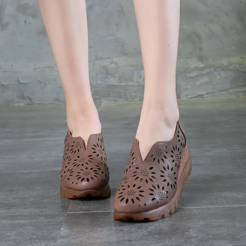 Spring Summer Wedge Handmade Green Sandals