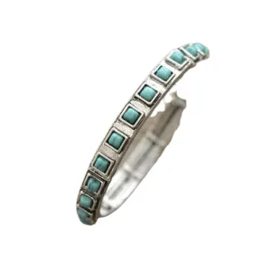 Square Stone Stretch Bangle Bracelet