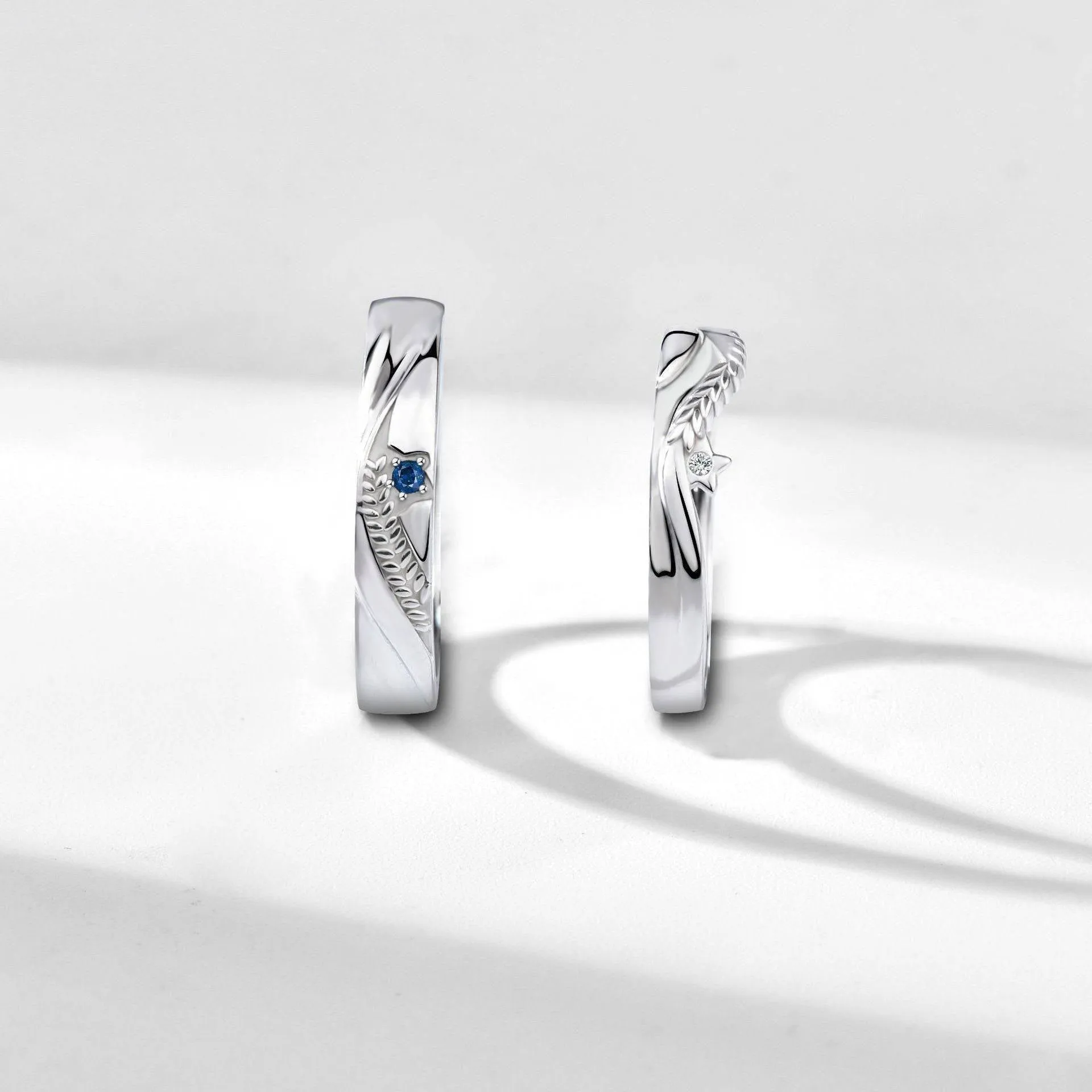 Starry Sea Wheat Ear Couple Rings