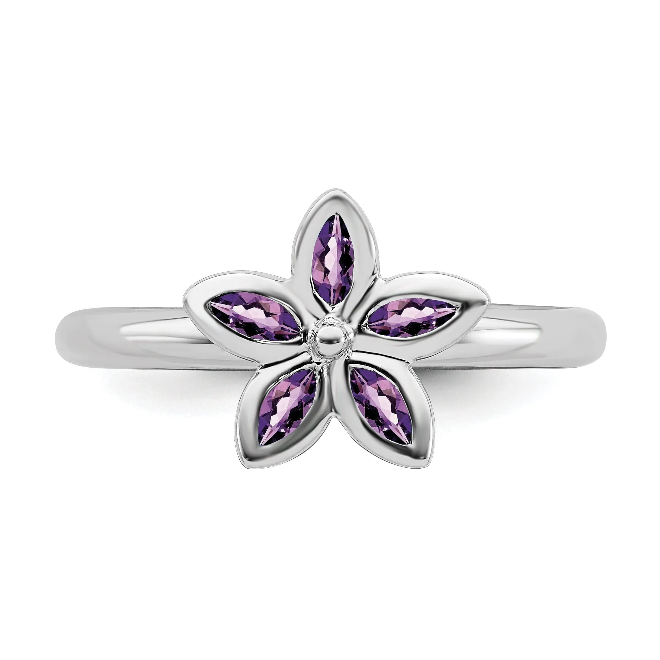 Sterling Silver Stackable Expressions Flower Ring