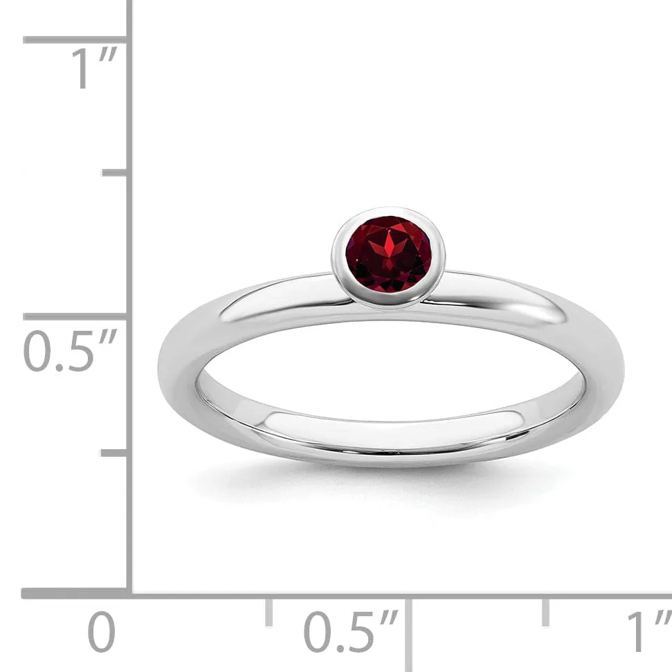 Sterling Silver Stackable Expressions Garnet Ring