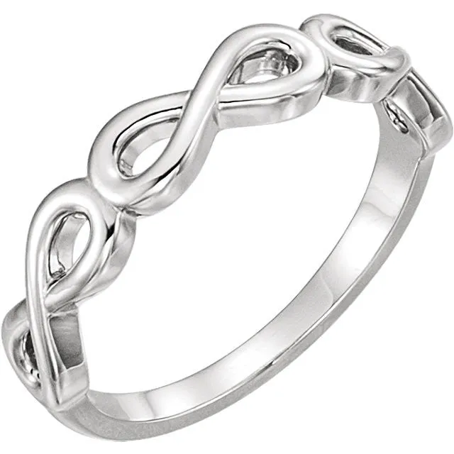 Sterling Silver Stackable Infinity-Inspired Ring, Size 7