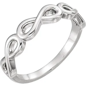 Sterling Silver Stackable Infinity-Inspired Ring, Size 7