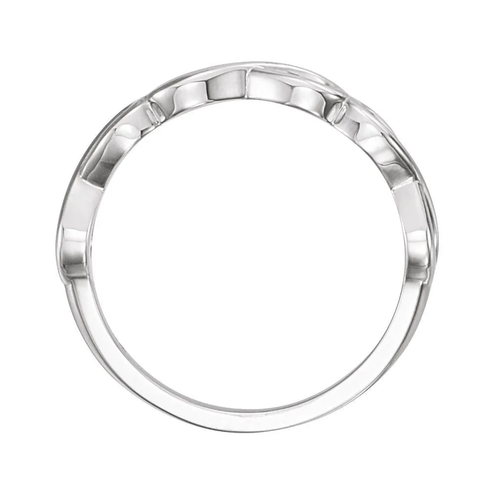 Sterling Silver Stackable Infinity-Inspired Ring, Size 7