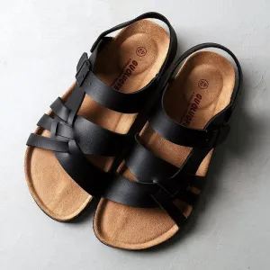 Strappy Men's Sandals with Buckle Closure and Cushioned Footbed
