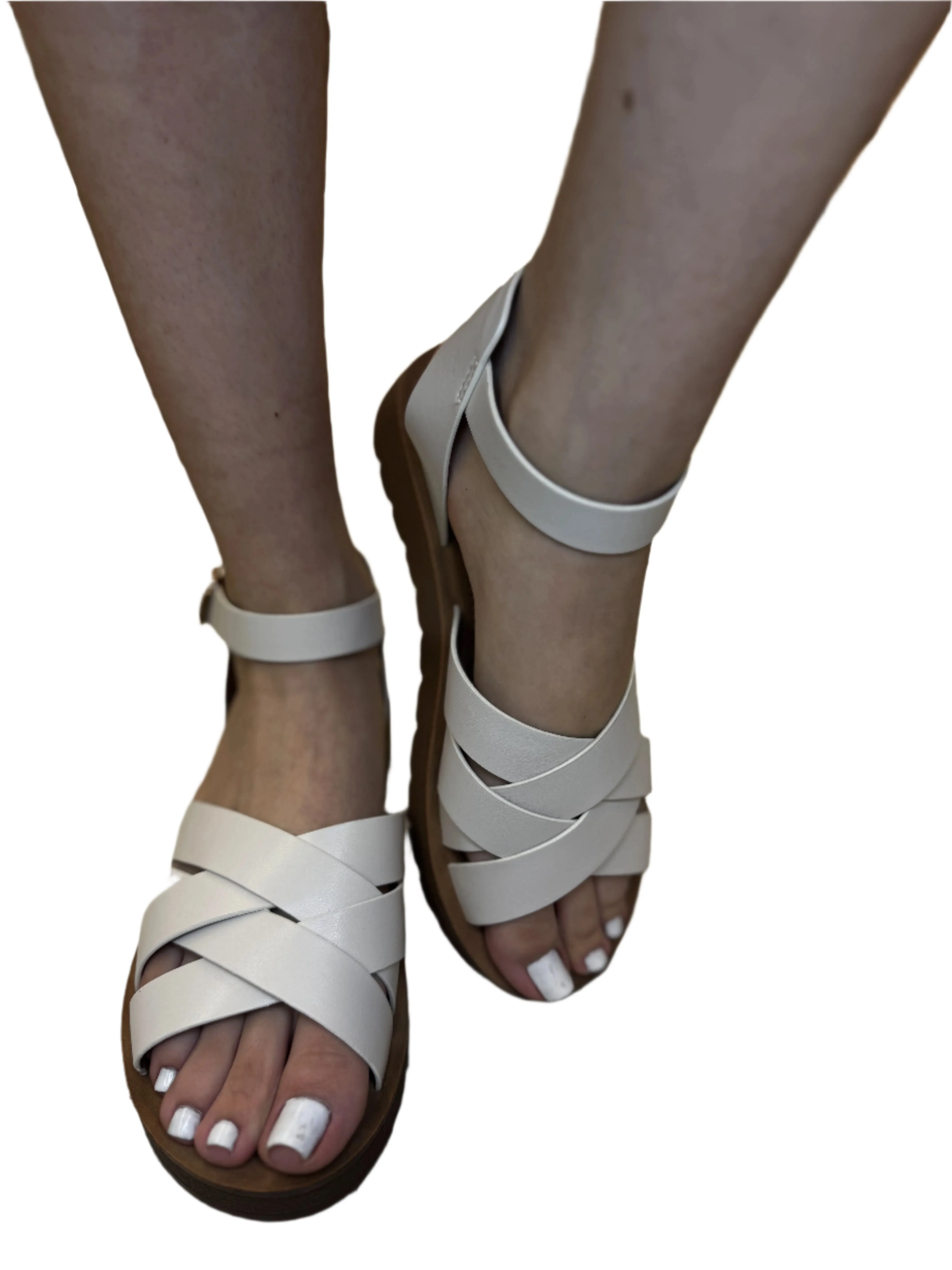 STRAPPY SANDAL WITH ADJUSTABLE BUCKLE