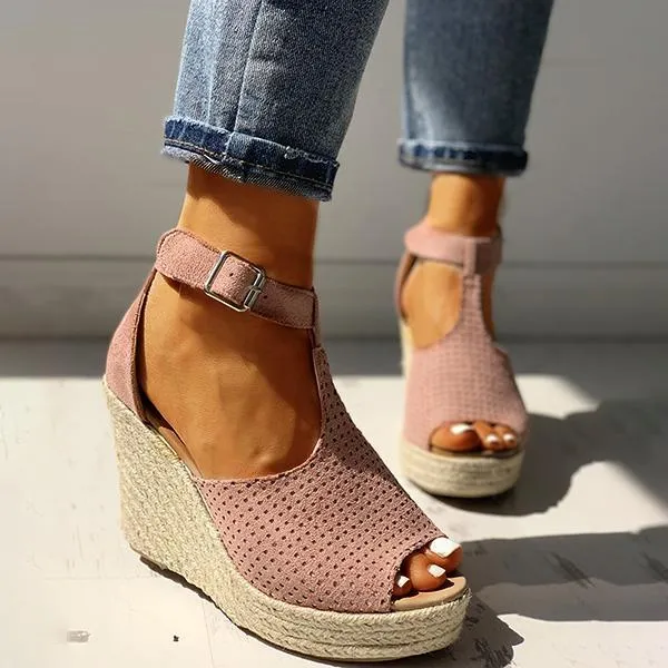 Summer Fish Mouth Wedge Sandals