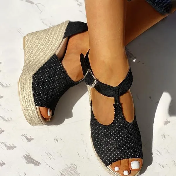 Summer Fish Mouth Wedge Sandals