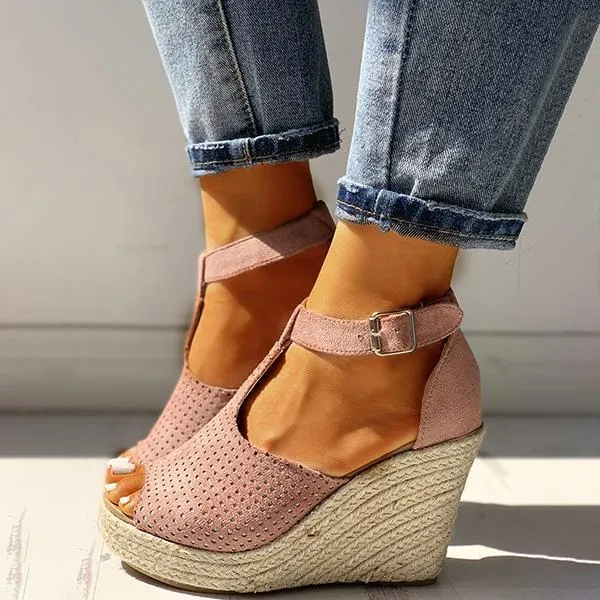 Summer Fish Mouth Wedge Sandals