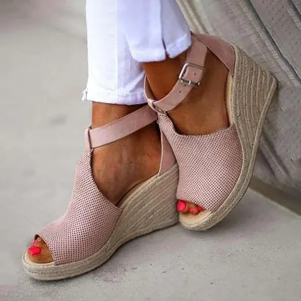 Summer Fish Mouth Wedge Sandals