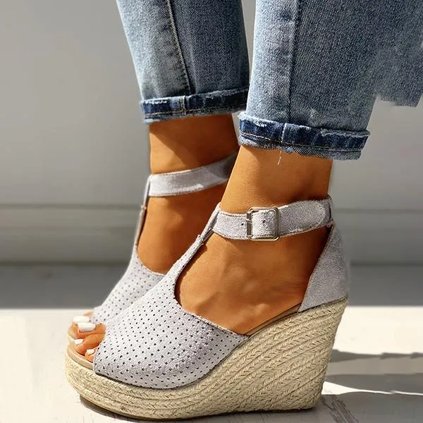 Summer Fish Mouth Wedge Sandals