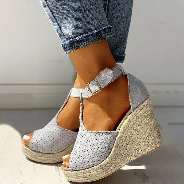 Summer Fish Mouth Wedge Sandals