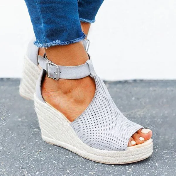 Summer Fish Mouth Wedge Sandals