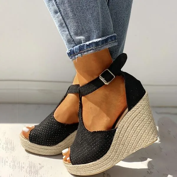 Summer Fish Mouth Wedge Sandals