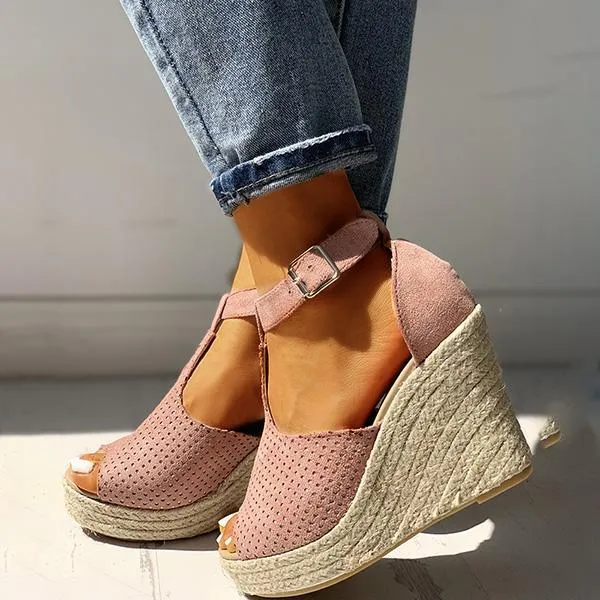 Summer Fish Mouth Wedge Sandals