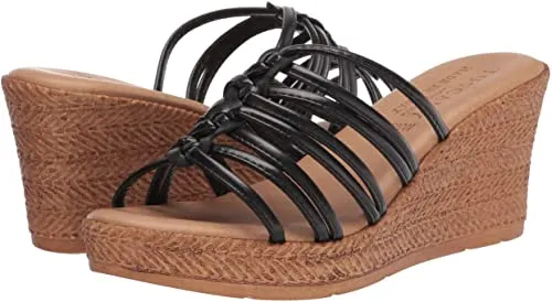 Tuscany Women's Wedge Sandal, Black, 9.5