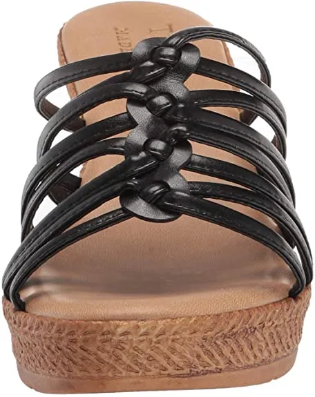 Tuscany Women's Wedge Sandal, Black, 9.5