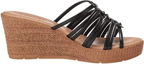 Tuscany Women's Wedge Sandal, Black, 9.5