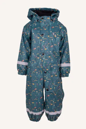 VATTNADAL RAIN BABY OVERALL FLEECE - LAGOON/ROSE