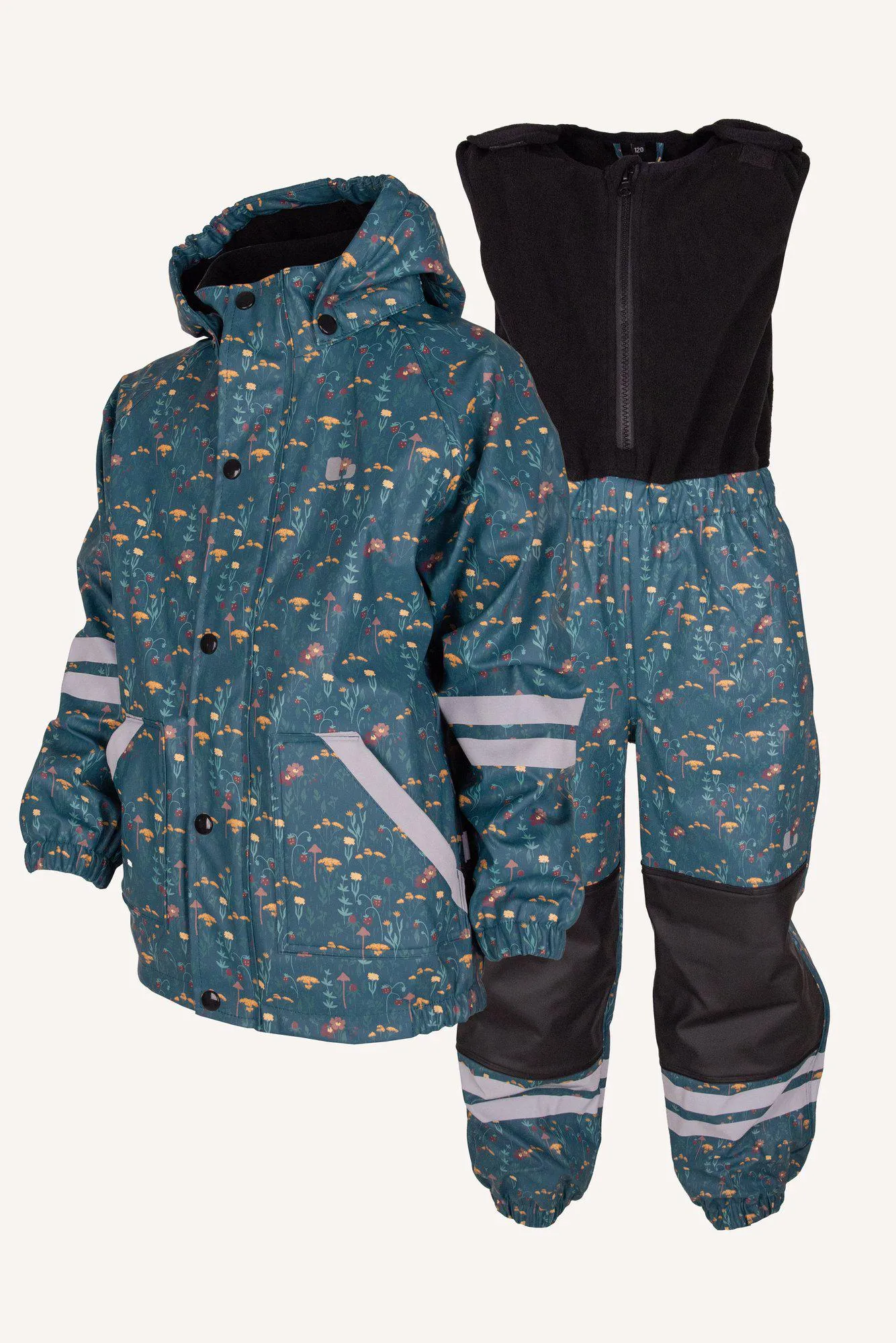 VATTNADAL RAIN SET FLEECE - LAGOON/ROSE