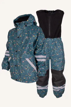 VATTNADAL RAIN SET FLEECE - LAGOON/ROSE