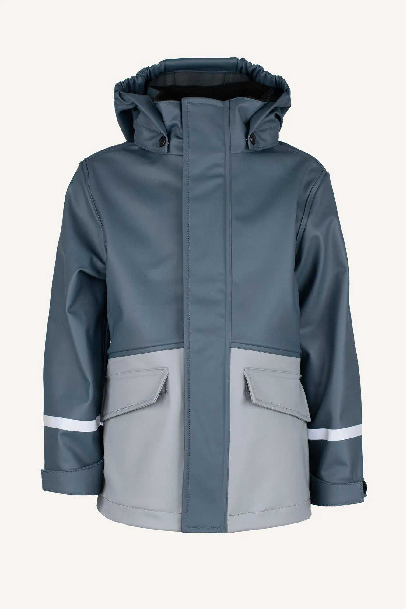 VESTBY RAIN JACKET, FLEECE - BLUE/GREY