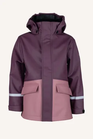 VESTBY RAIN JACKET, FLEECE - PURPLE/ROSE