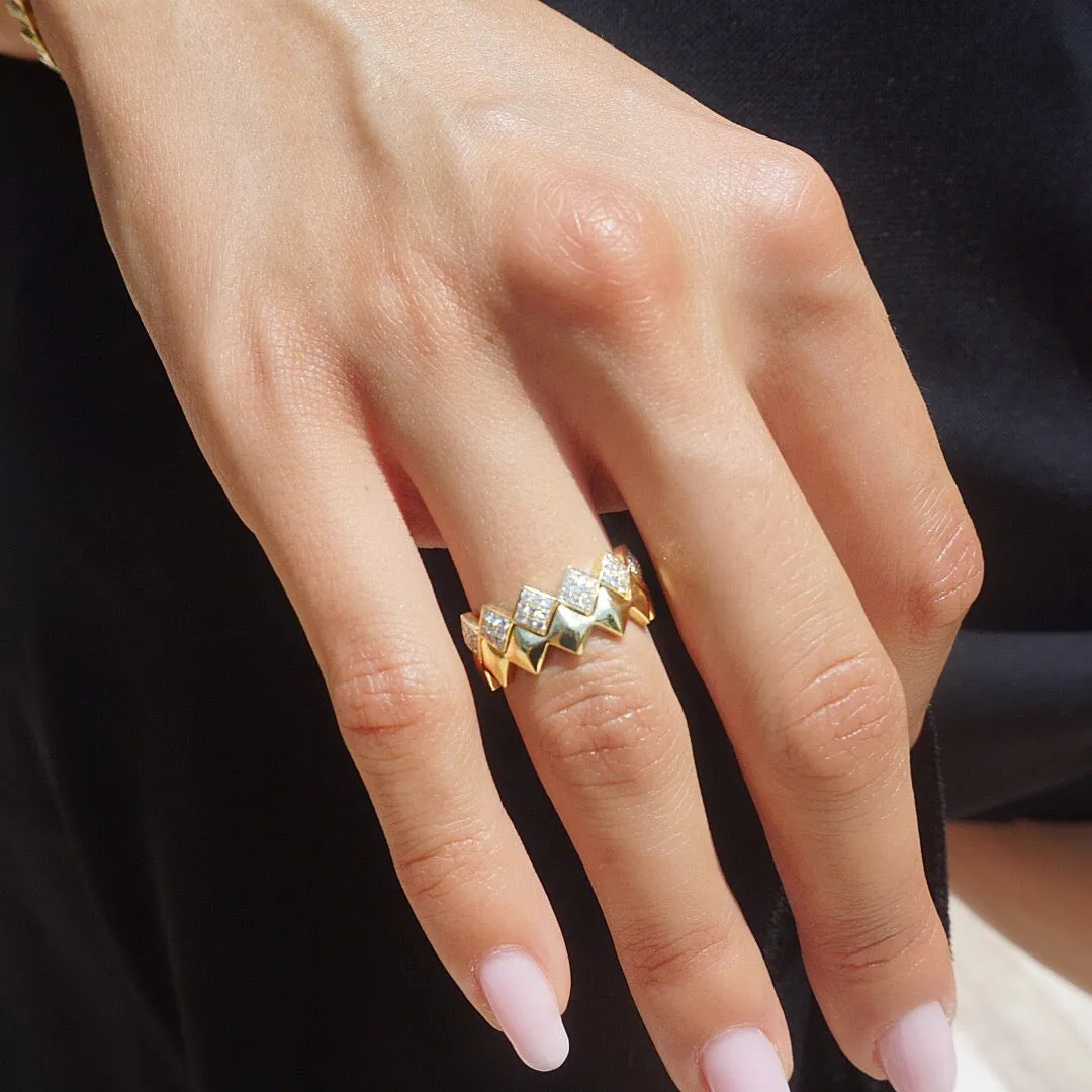Victorious Diamond Tattoo Ring