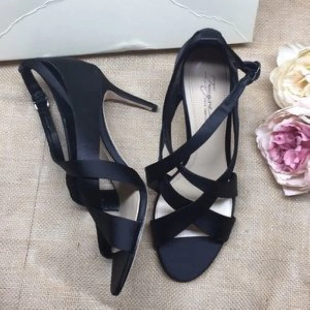 Vince Camuto Black Strappy Heels 9.5M
