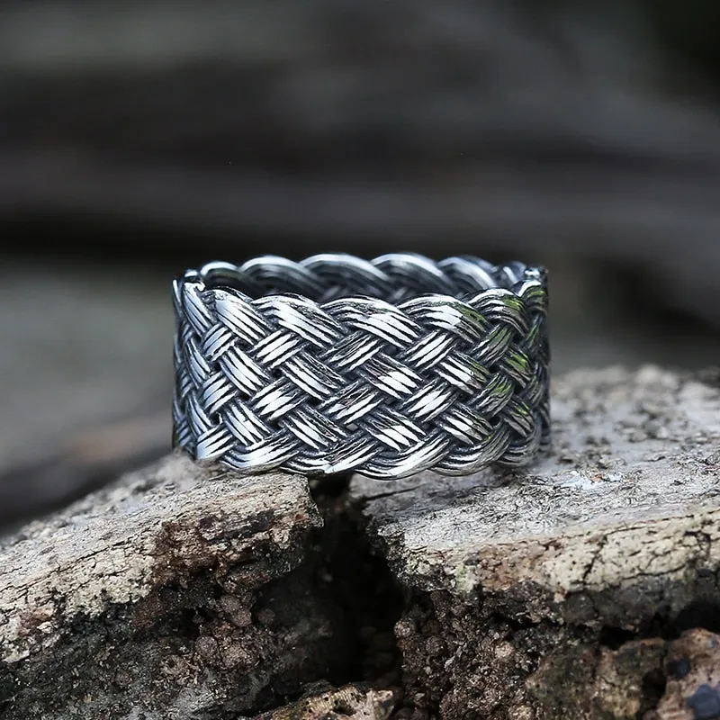 Vintage Weave Viking Ring Wedding Women Jewelry